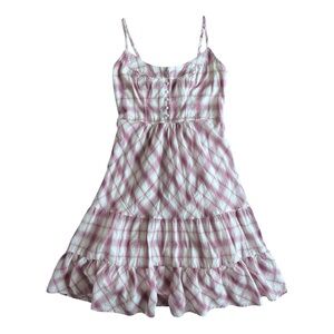 American Eagle Outfitters White and Pink Smocked Top